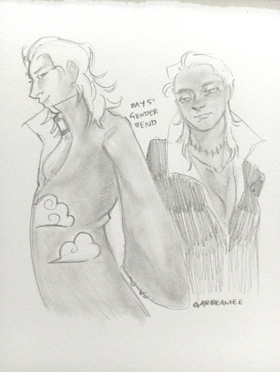 garbeaniee's tweet photo. Day 6: Genderbend (Hidan)
Didn't have enough energy for digital so pencil it is! 
#inkatsuki2026 https://t.co/9VUqNkVywN