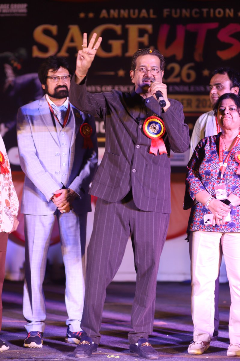 AgrawalSanjeev4's tweet photo. SAGE Utsav 2026 — Celebrating Talent, Energy & the Spirit of Youth. ✨
It was a pleasure to be a part of SAGE Utsav at SIRT and witness the incredible enthusiasm, creativity and talent of our students.
#SAGEUtsav2026 #SIRT #SAGEGroup #SanjeevAgrawal https://t.co/ZadEm3aT73