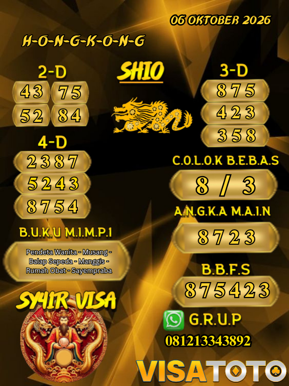 PrediksiVisa's tweet photo. PREDIKSI VISATOTO HARI INI 06 OKTOBER 2026
PASARAN : HONGKONG

SALAM JACKPOT &amp; TETAP UPS BOSSKU !! 🥰🥰

#visatoto #AngkaMain #ColokBebas #Prediksijitu https://t.co/4KO9WF60OG