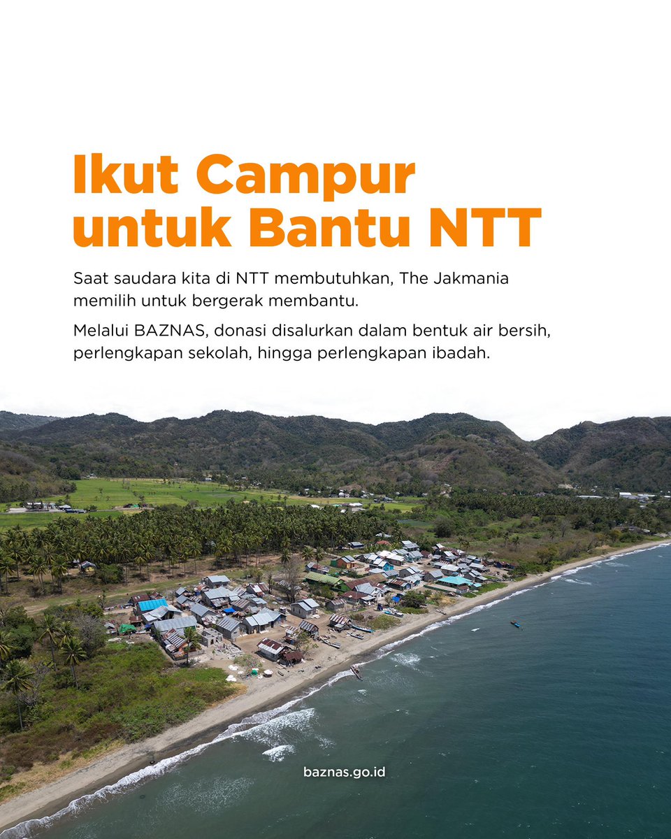 baznasindonesia's tweet photo. The Jakmania Tak Tinggal Diam! 

Saat saudara kita di NTT membutuhkan, The Jakmania memilih untuk bergerak bersama BAZNAS. Dukungan yang disalurkan  berupa air bersih, perlengkapan sekolah, hingga perlengkapan ibadah.

Terima kasih, Jakmania, yang sudah ikut peduli. Bersama, kebaikan bisa membawa manfaat lebih jauh untuk NTT.

Salurkan dukungan terbaik Anda melalui Dompet Bencana dan Kemanusiaan BAZNAS: 

Transfer rekening:
BSI: 900.005.5740
BCA: 686.073.7777
a.n. Badan Amil Zakat Nasional

Atau melalui https://t.co/wmGIqf4prr

#BAZNAS #PrayForNTT #GempaNTT #TheJakmania