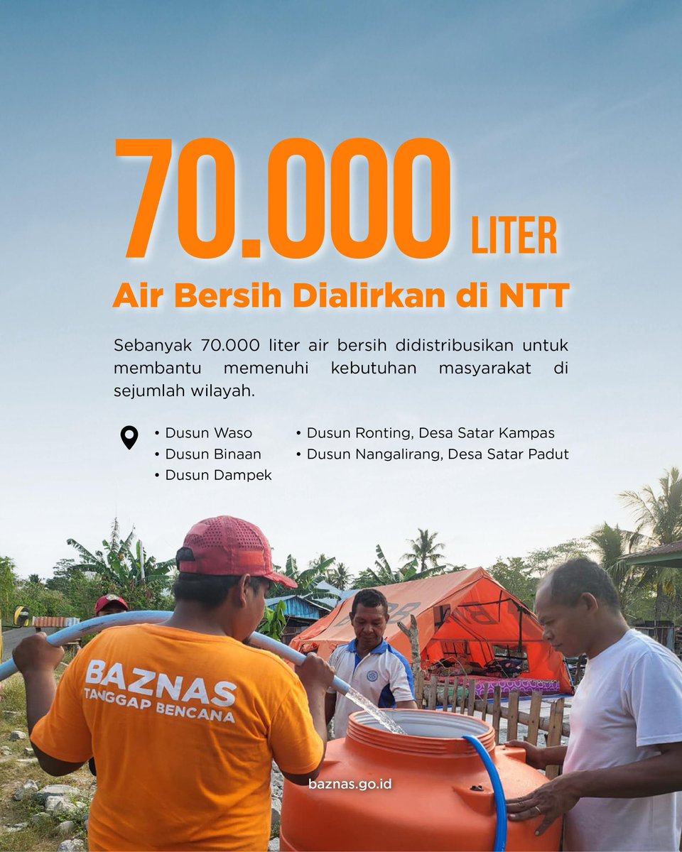 baznasindonesia's tweet photo. The Jakmania Tak Tinggal Diam! 

Saat saudara kita di NTT membutuhkan, The Jakmania memilih untuk bergerak bersama BAZNAS. Dukungan yang disalurkan  berupa air bersih, perlengkapan sekolah, hingga perlengkapan ibadah.

Terima kasih, Jakmania, yang sudah ikut peduli. Bersama, kebaikan bisa membawa manfaat lebih jauh untuk NTT.

Salurkan dukungan terbaik Anda melalui Dompet Bencana dan Kemanusiaan BAZNAS: 

Transfer rekening:
BSI: 900.005.5740
BCA: 686.073.7777
a.n. Badan Amil Zakat Nasional

Atau melalui https://t.co/wmGIqf4prr

#BAZNAS #PrayForNTT #GempaNTT #TheJakmania