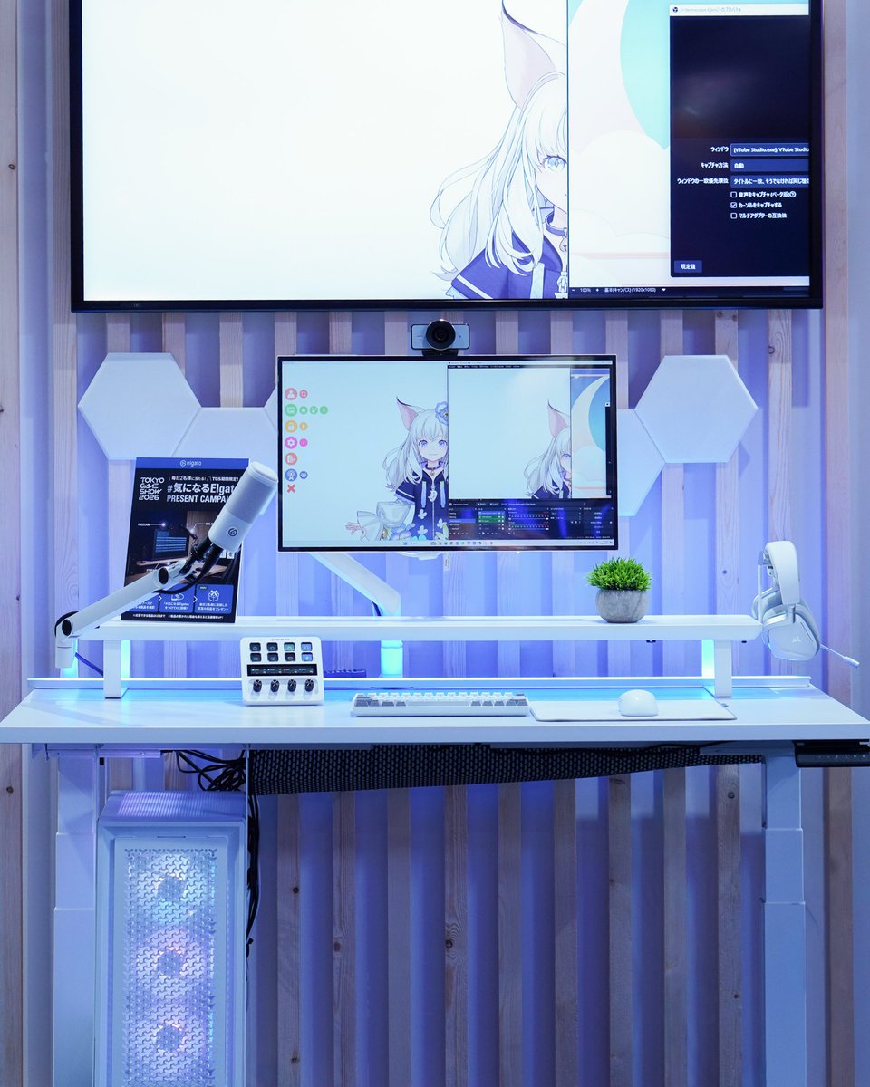 preducts_inc's tweet photo. PREDUCTS at TOKYO GAME SHOW 2026

幕張メッセで開催された「TOKYO GAME SHOW 2026」のElgatoブースにてPREDUCTS DESKをご活用頂きました。

METRO、POLARの二台にさまざまなElgato製品を組み合わせ、コンセプトの異なる2つのクリエイターデスクを構築されています。

#TGS2026 https://t.co/HB6H9n0q36