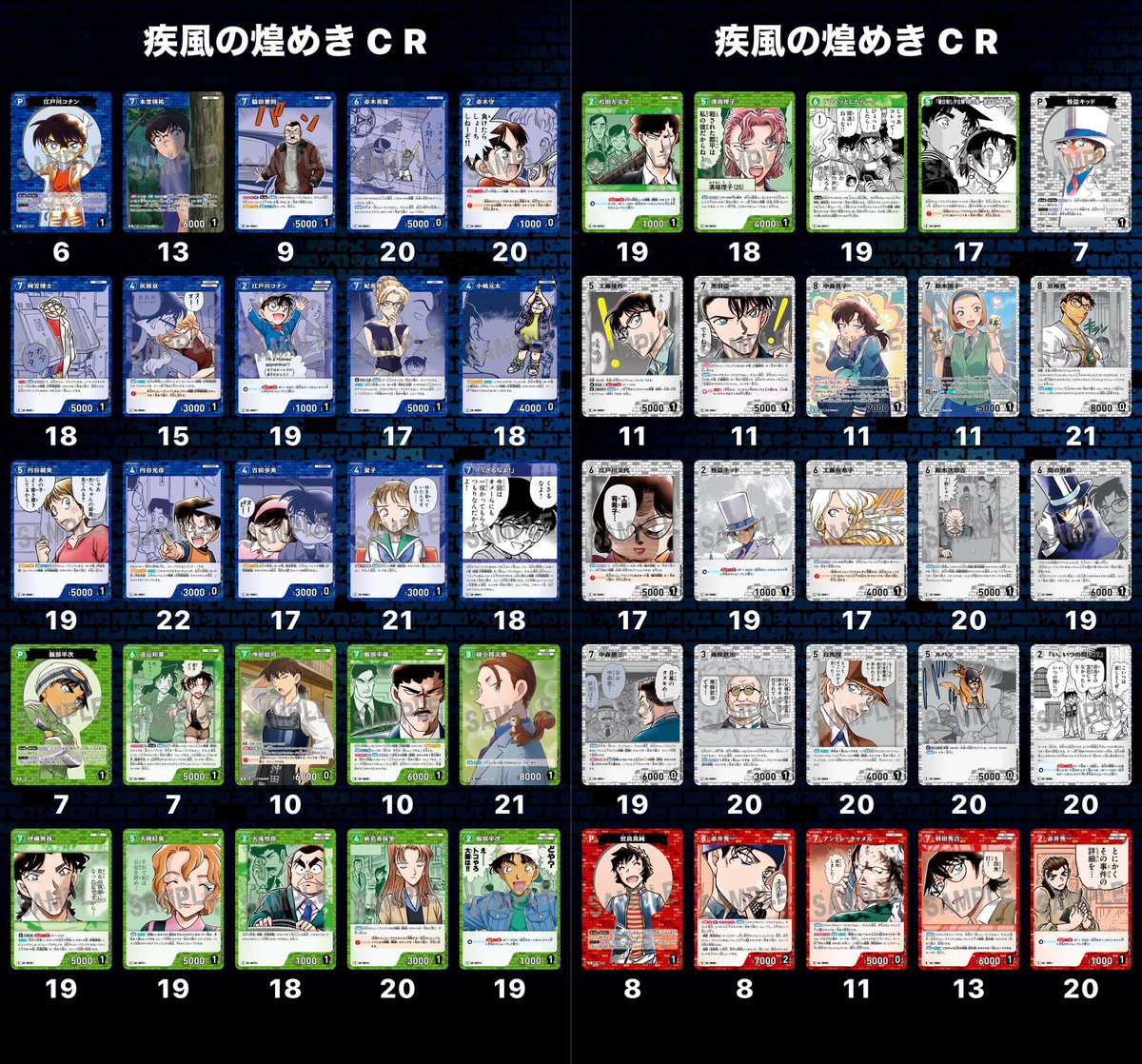 DC_tagst's tweet photo. 名探偵コナン コナンカード TCG
追憶の盟友 疾風の煌めき 譲渡

譲
画像1～4枚目 C R
コナン 平次 世良 研二 沖田 高明 新一 蘭 黒羽 松田 キッド他

求
C 10枚 R30/枚+送料 https://t.co/N7iGTZHx9R