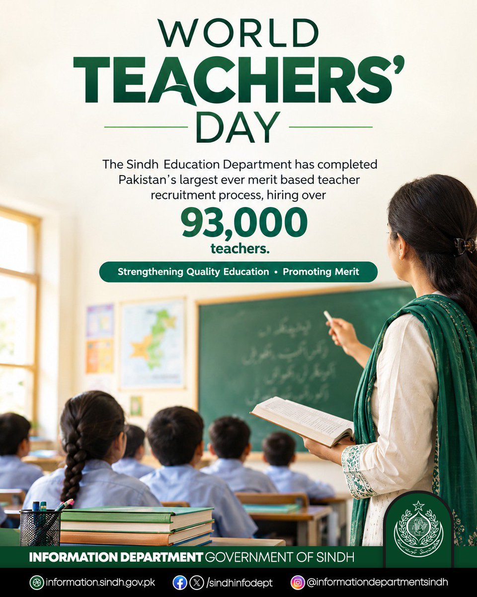 FayazAhmed108's tweet photo. Education changes lives, and teachers make that change possible.
#EducatingSindh #WorldTeachersDay https://t.co/OyvX218Fn2