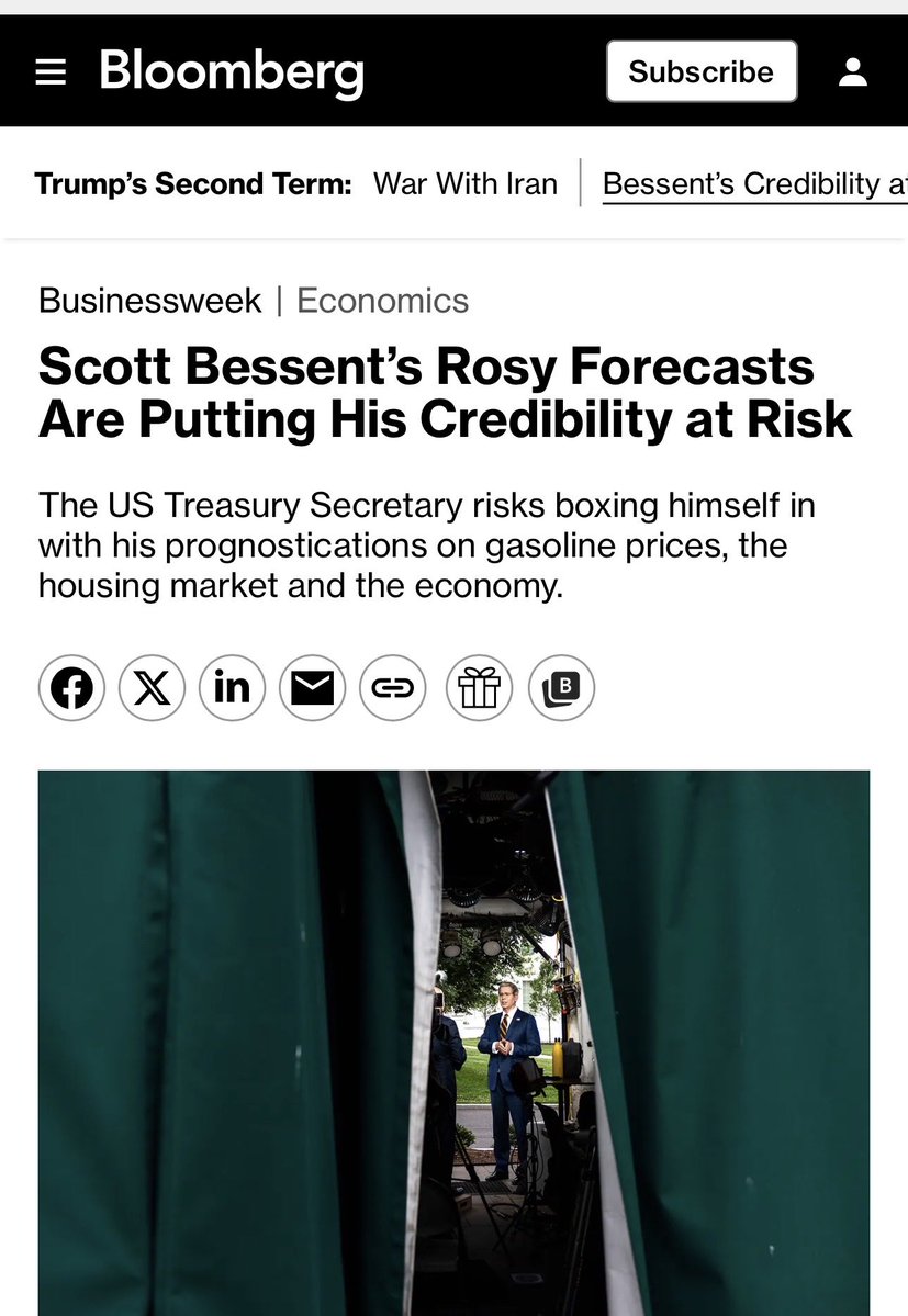 ir_rezaee's tweet photo. Bessent’s delusional forecasts never had any credibility in the first place. His latest propaganda will have an equally short shelf life. You lost the military war. You will fail in the economic war, too. Hormuz will not be opened by threats or pressure. Iran will not back down. https://t.co/KBaCaZvD0F
