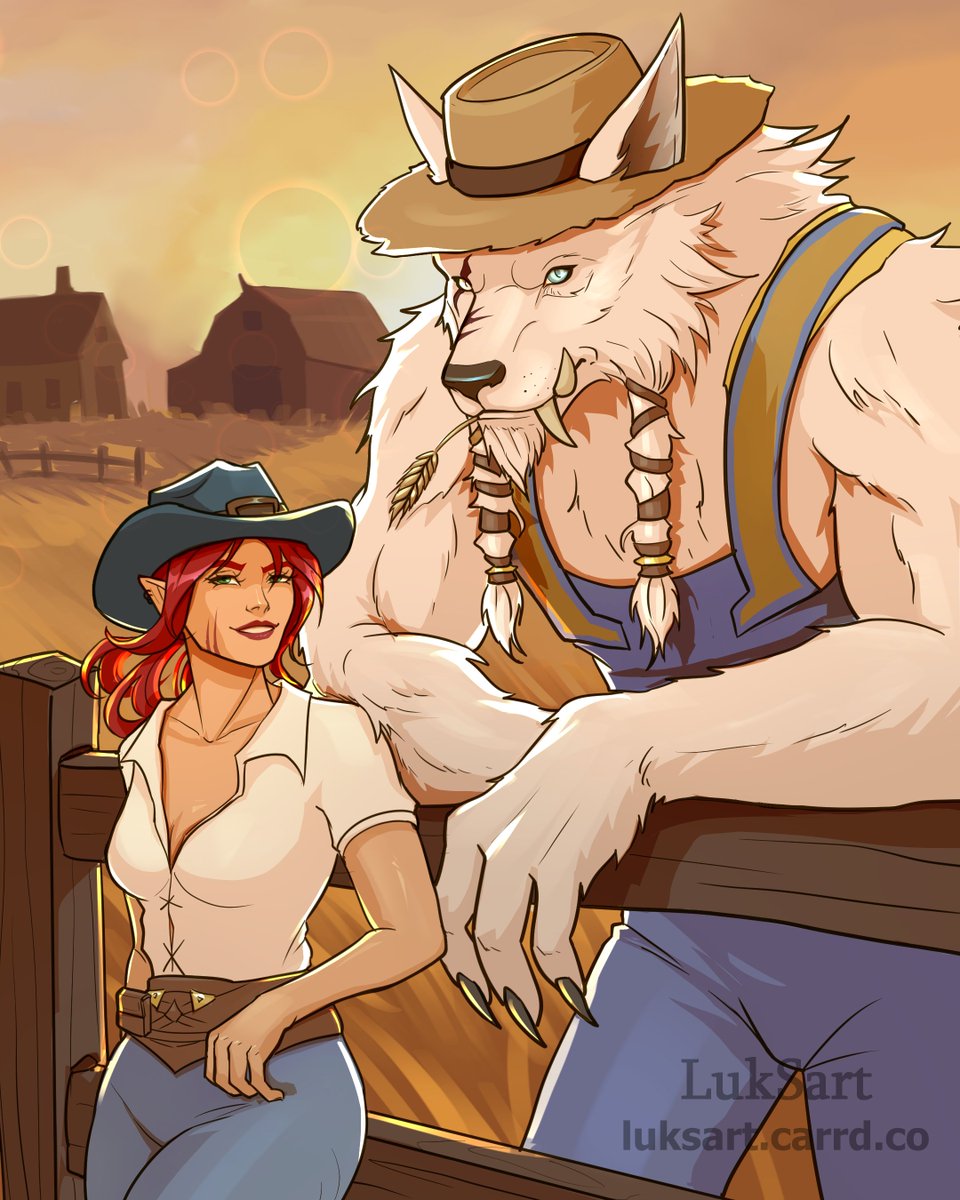 luksartpng's tweet photo. Beautiful half elf Addie and her boyfriend Whiteclaw for @Drone1337 https://t.co/szWvJTaEPm