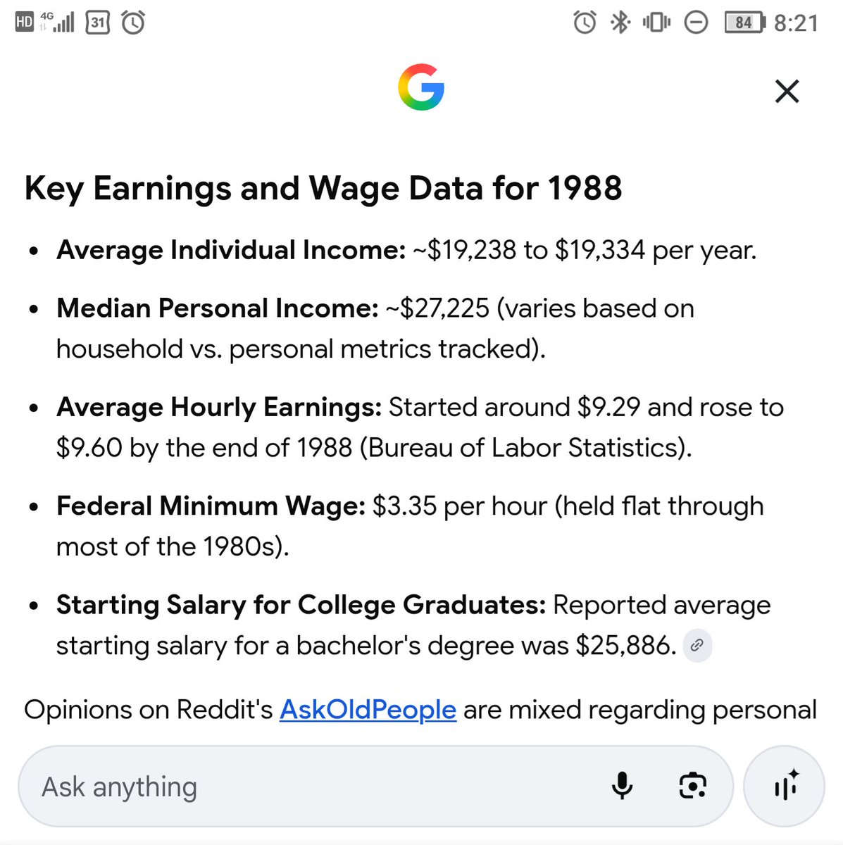 scottwhite1065's tweet photo. For those who say that "boomers had it easy".....

When i got married and bought a house in 1988 it seems minimum wage was about 7 grand (base pay no OT). My home cost me 132k. Or about 19 times minimum wage pay 

Average salary was 19k. (my house was 7 years salary)  With a degree starting pay was around 26k. (my house was about 5 years salary)

We didn't get "parental leave". Or "family sick leave" or free medical (obama care ) or many of the benefits given today. There's a cost to all of those things. They don't get funded from thin air. All of that adds to your compensation package

Today my home is worth 4-5 times what i paid 38 years ago

Min wage in NY state is 17 an hour or 5 times what it was in 88

Average salary in NY about 103k more than 5 times what it was in 88

So house is 5 times what it was in 88. Min wage is 5 times what it was in 88. Average wage 5 times what it was in 88

Yes times are tough. But in 88 times were tough too!

I worked two full time jobs for years. At one stretch went 730 days with not a single day off from both jobs. No sick days. No vacation days. No holidays. Even worked when my daughter was born and went back to work after she was born later that day. 

I don't resent people getting time with their families but we didn't get that 40 years ago. We never had it "easy"

Times were tough for boomers too  

News flash. TIMES ARE ALWAYS TOUGH!

Go ahead. Bring on the hate now.