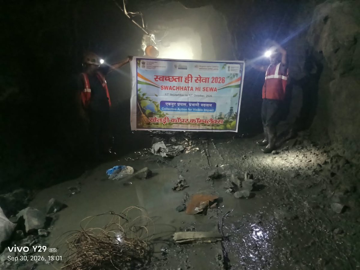 copper_ltd's tweet photo. Cleanliness drives were conducted at 60 MRL, Banwas Block, and 296 MRL SN-26 LT Substation, Khetri Mines.
#SwachhataHiSeva #SwachhataHiSeva2026 #SwachhBharat #CleanlinessDrive #CleanIndia #HindustanCopperLimited #SwachhBharatMission
@MinesMinIndia
@kishanreddybjp
@satishdubeyy
@mygovindia