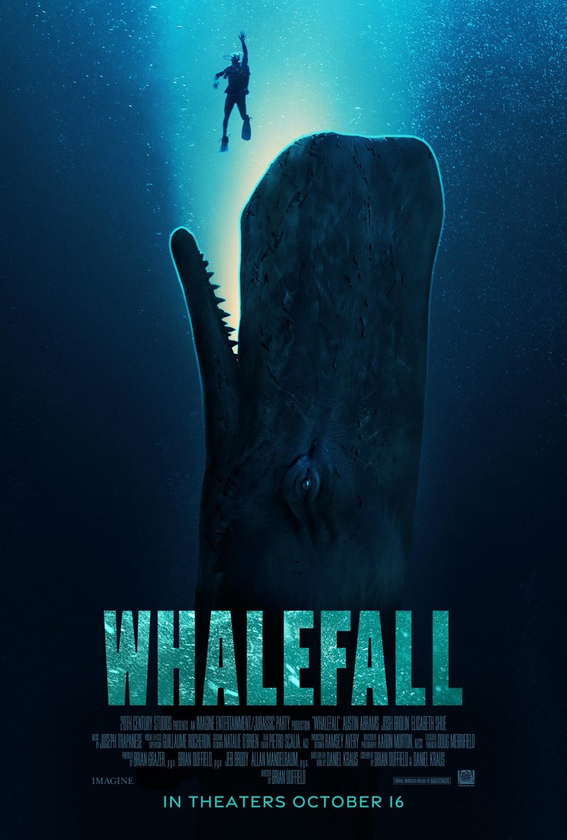 brandontwilcox's tweet photo. 'Whalefall' releases in theaters on October 16th! 

"A scuba diver is swallowed alive by an 80-foot, 60-ton sperm whale and has just one hour to escape." 

#News #Whalefall #AustinAbrams #Thriller #Movie https://t.co/NGUh1R5dkN