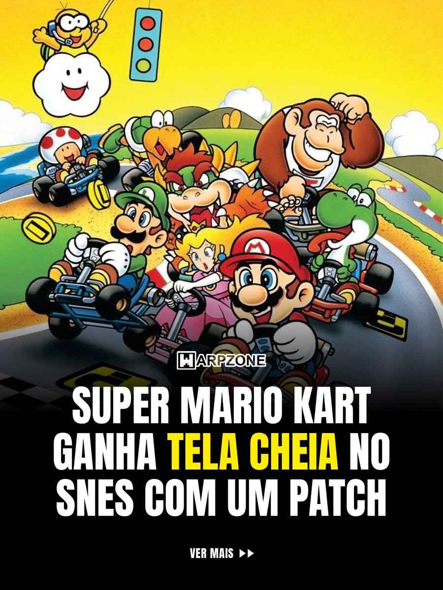 WarpZoneMe's tweet photo. Super Mario Kart ganha tela cheia no SNES com um patch.

#SuperMarioKart #SNES #WarpZone https://t.co/jHjemVwmbw
