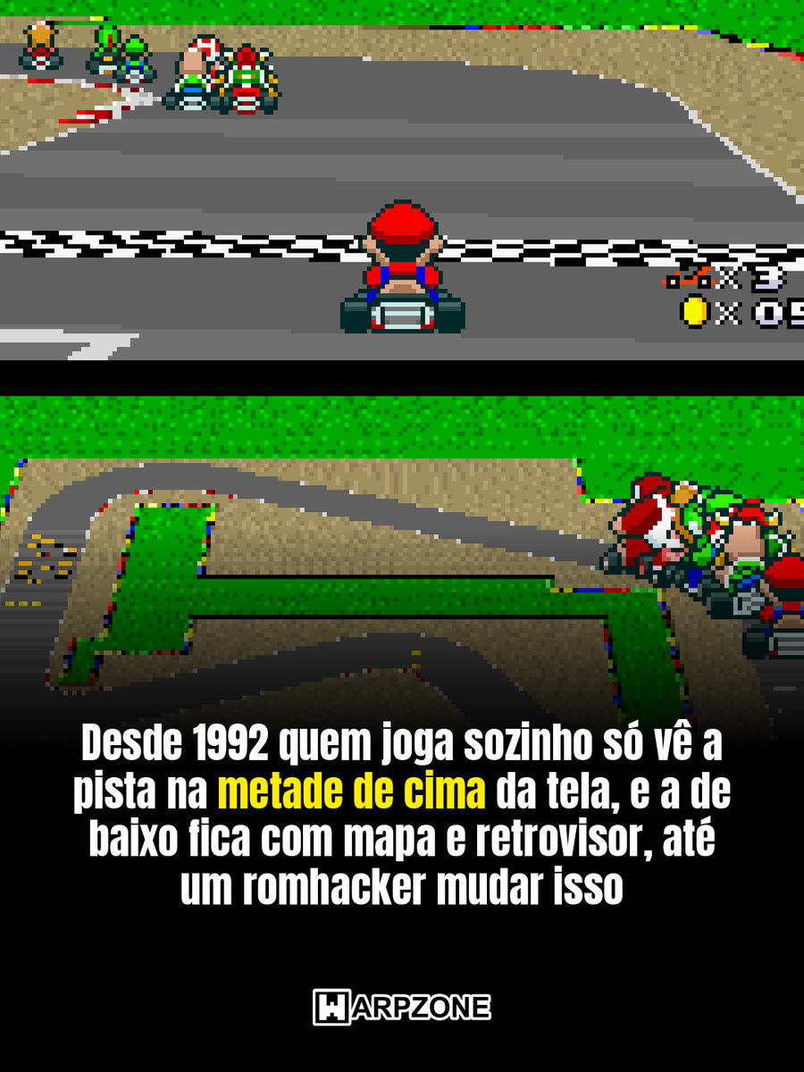 WarpZoneMe's tweet photo. Super Mario Kart ganha tela cheia no SNES com um patch.

#SuperMarioKart #SNES #WarpZone https://t.co/jHjemVwmbw