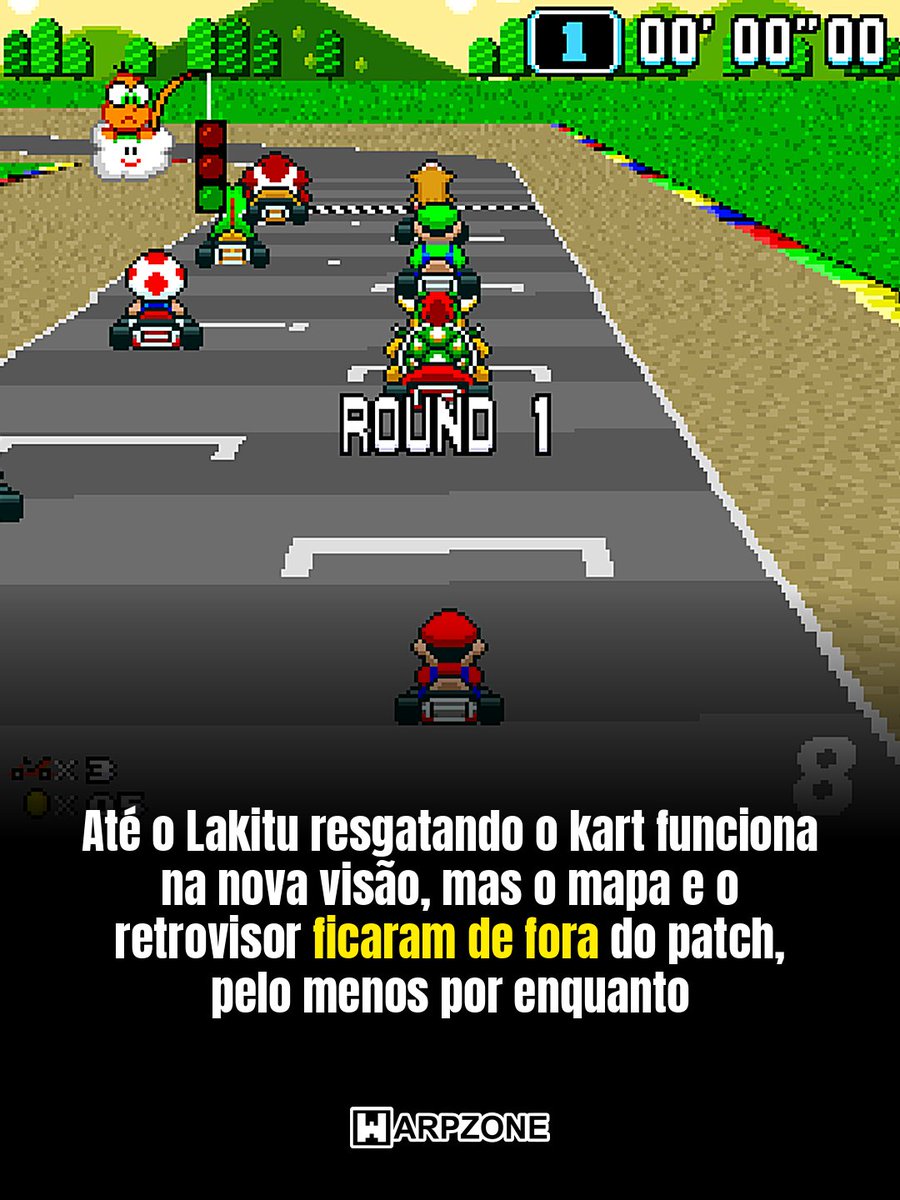 WarpZoneMe's tweet photo. Super Mario Kart ganha tela cheia no SNES com um patch.

#SuperMarioKart #SNES #WarpZone https://t.co/jHjemVwmbw