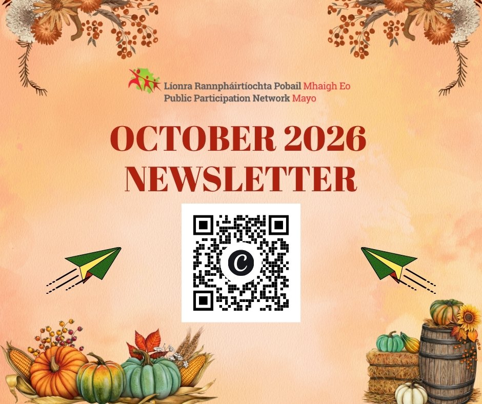 mayoppnetwork's tweet photo. Hot off the presses! The Mayo PPN October 2026 Newsletter is packed full of information about local events, funding opportunities, and community news.

Click the link or scan the QR code: https://t.co/NDAiYk5ibC

@MayoDotIE @MayoCoCo @MayoLibrary https://t.co/YFTWsjaso7