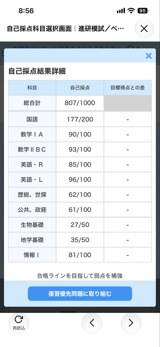 bashi_log's tweet photo. 第1回駿台ベネッセ共通テスト模試 https://t.co/tBw6czkHLx