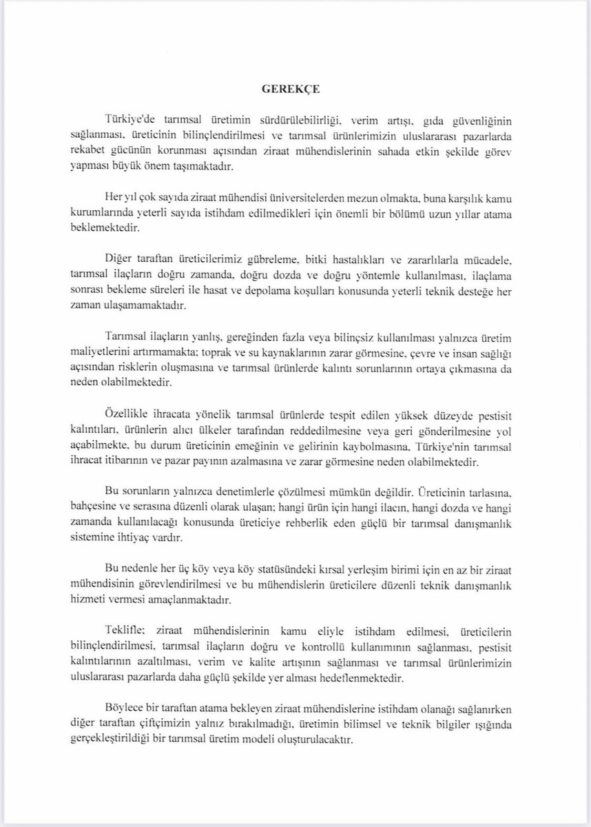 BKocamaz33's tweet photo. Her 3 köye 1 Ziraat Mühendisi görevlendirilmesi, Verim Artışı ve Tarımsal Üretimde Teknik Danışmanlık Sisteminin Güçlendirilmesine Dair kanun teklifimiz.
Takipçisi olacağız…
@iyiparti 
@MDervisogluTR 
#SonKaleİYİParti

#ZiraatMühendisleriAtamaBekliyor
#ZiraatMühendisleriİşBekliyor
#ZiraatMühendislerineİstihdam
#TarımİçinMühendis
#TarımGeleceğimizdir
#Tarımdaİstihdam
#TarımdaMühendisİstihdamı