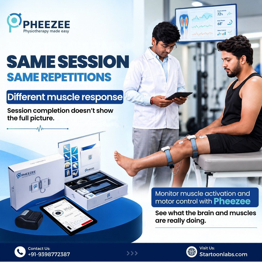 startoonlabs's tweet photo. Finishing the session is not the same as doing it well. 🩺 With Pheezee, you can look beyond repetitions.
Pheezee by Startoon Labs. Call: +91-9398772387
#startoonlabs #pheezee #physiotherapy #emg #biofeedback #physiotherapytools #digitalhealth #reelsindia #explorepage https://t.co/ad5rpFxZKo