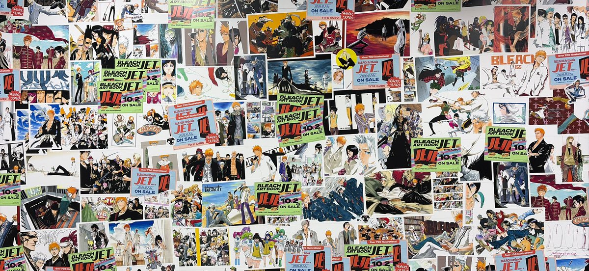mga091004's tweet photo. 〜番外編②〜

渋谷駅でPOPSのポスター探しで迷子になってたら、偶然見つけたBLEACH壁画
BLEACHの初期から最後までのイラストが壁にあってすごい圧巻だった！！！これはめっちゃ興奮した〜〜〜もしかして初めてジャンプでガッツリハマったのはBLEACHだったかも（それかDグレ）歴史を感じるなあ.... https://t.co/wk8Arw4pex