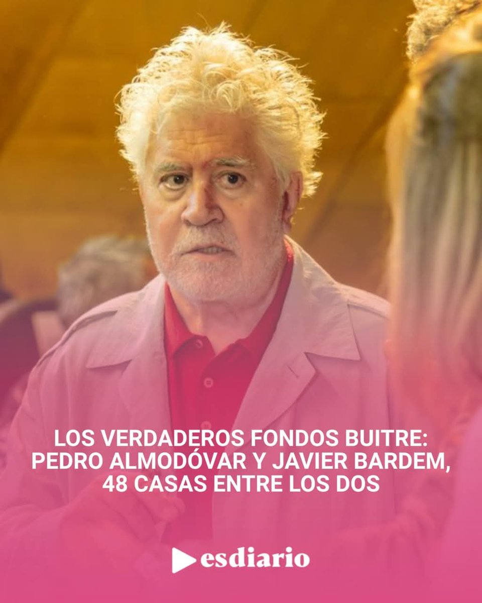 quarter14544's tweet photo. Pedro Almodóvar y Javier Bardem, en el foco por sus casas: una publicación viral les atribuye 48 viviendas entre ambos. https://t.co/RRULvlaOn8