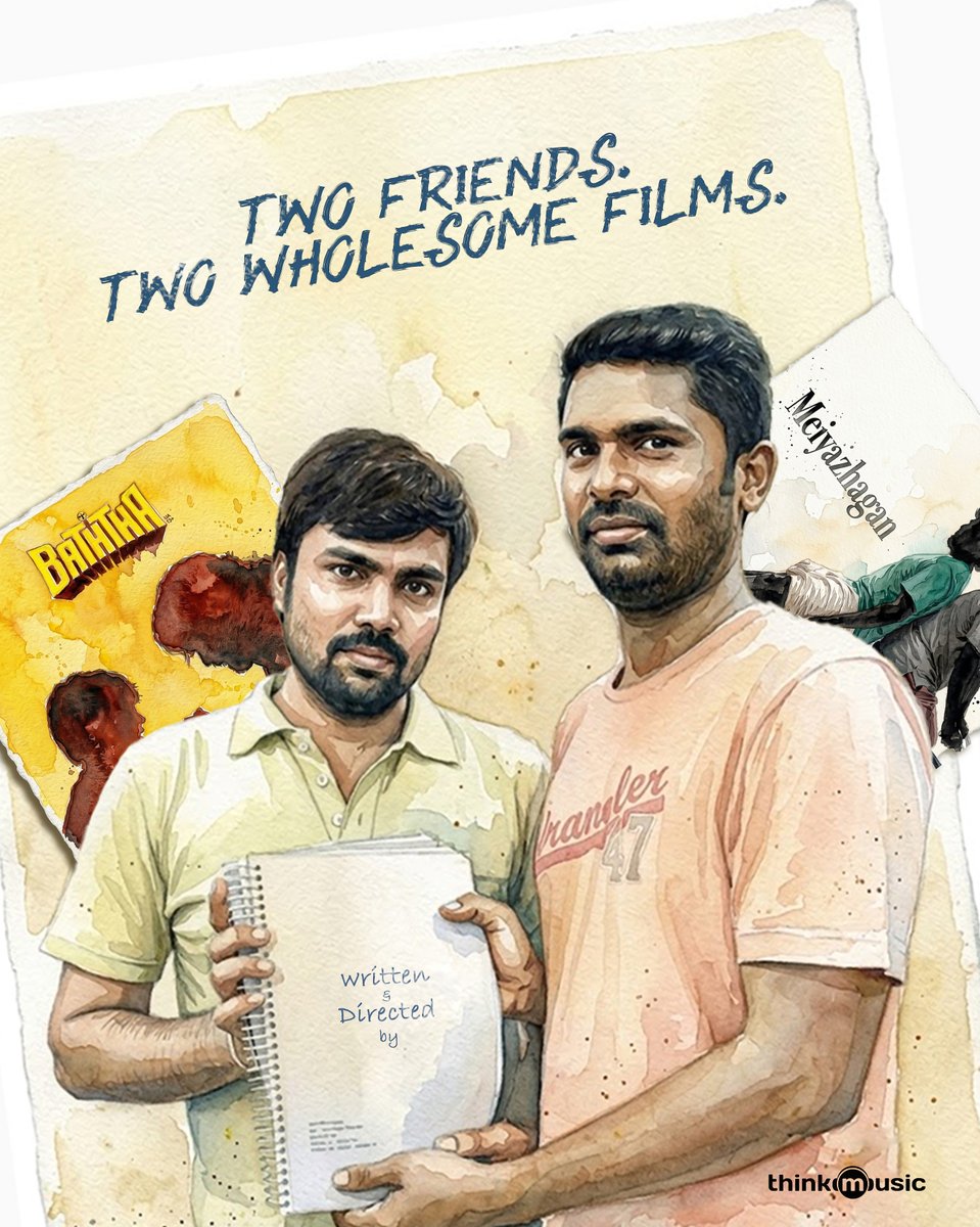 thinkmusicindia's tweet photo. Two friends, Two beautiful films. Happy to have been part of both these journeys. ❤️

#Meiyazhagan &amp; #Baththa

@Premkumar96dir #BalajiTharaneetharan #ThinkMusic https://t.co/9KsIRBtkpy