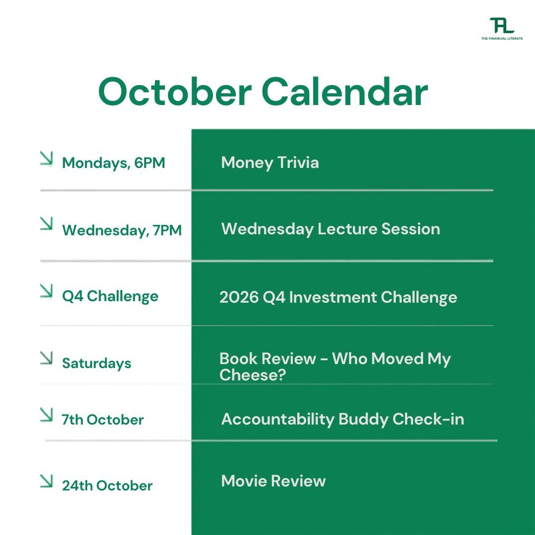 TheFinLiterate's tweet photo. October is here!!

We have beautiful things lined up for everyone.

Save these dates, show up, and invest in your financial future.

See you there! https://t.co/JP66KhBwk9