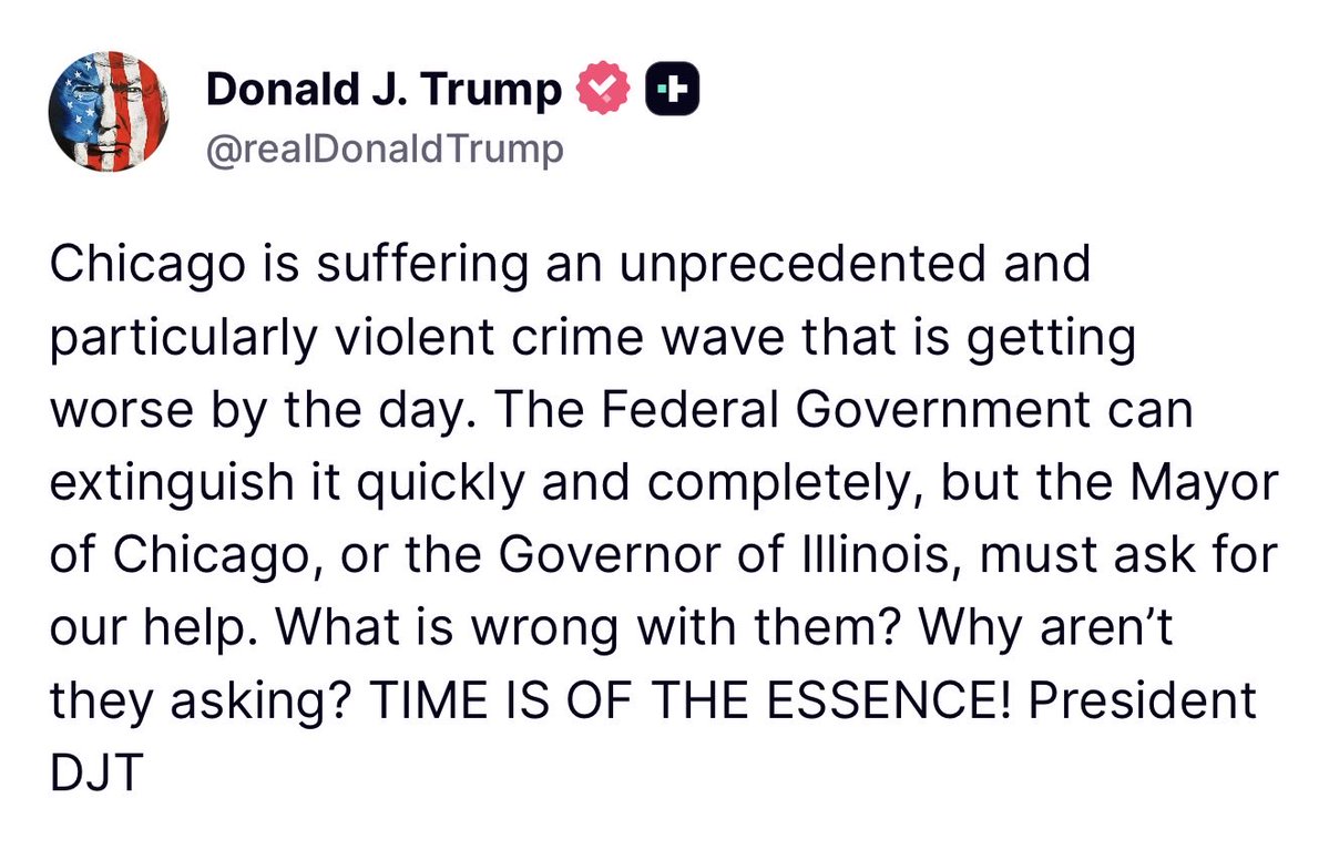 MAGAVoice's tweet photo. President Trump just posted this. HE IS THE ONLY ONE THAT CAN SAVE CHICAGO https://t.co/dOReR7Vwwt