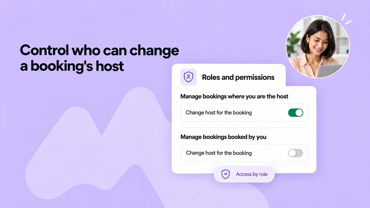 NeetoCal's tweet photo. New NeetoCal permission: "Change host for the booking".

Choose which roles can reassign a booking to someone else. Hosts keep managing their own meetings, and nobody hands one off without your say.

To know more, read the changelog: https://t.co/XbixgVAHDA https://t.co/ME9ge4jYJk