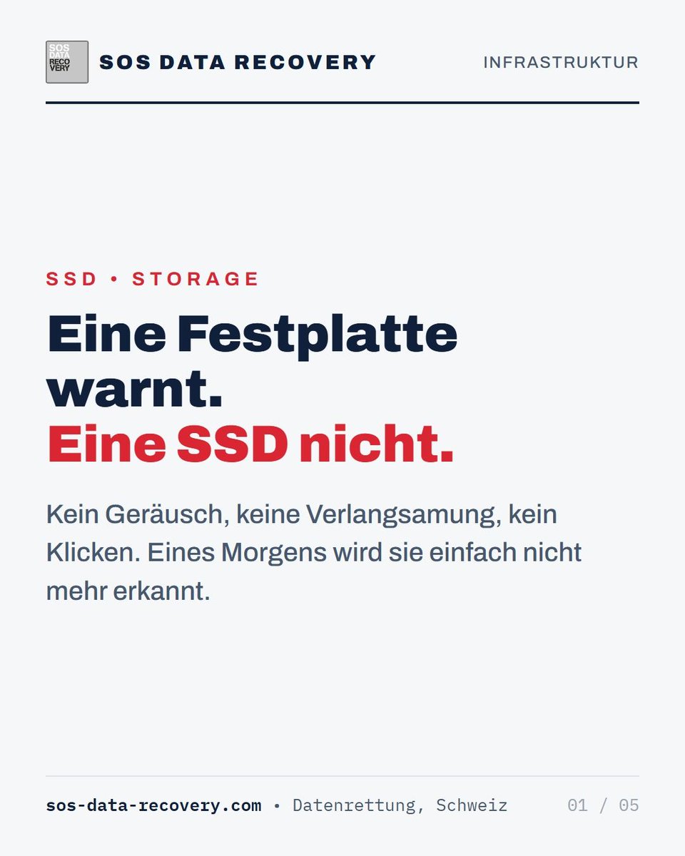 datarecovery_ch's tweet photo. Eine sterbende Festplatte klickt und wird langsam. Eine SSD verschwindet von einem Tag auf den anderen. Nicht mehr erkannt? Nicht insistieren: Jedes Einschalten zählt. Kostenlose Diagnose in 3 Std.
→ https://t.co/ZpVedjKXn8

#SSD https://t.co/m21fU5CExq