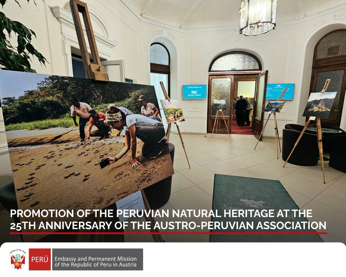 PeruinAustria's tweet photo. #PeruInAustria | The Embassy of Peru in Austria inaugurated the photo exhibition "Natural Reserves of Peru," produced by @SERNANP at the Springer Palace in Vienna. https://t.co/89oOH66utT