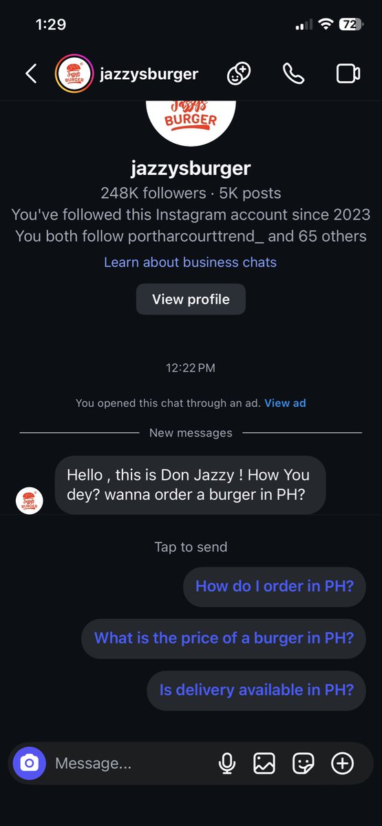 ACHHARRISON's tweet photo. @DONJAZZY  Don baba person dey impersonate you oh...  because how them even know my location 😂 https://t.co/A0oG8z97w9