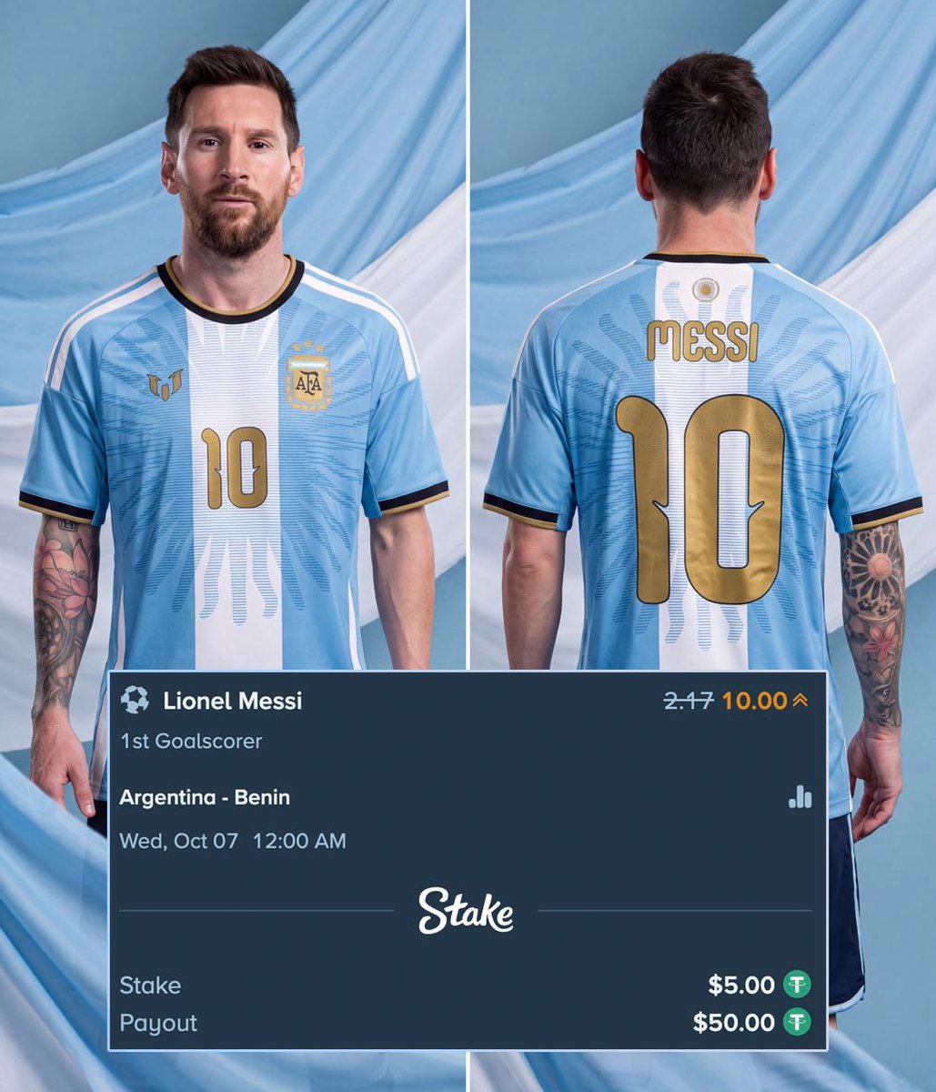 TouchlineX's tweet photo. 🚨 𝗥𝗘𝗠𝗜𝗡𝗗𝗘𝗥: Lionel Messi will wear this SPECIAL KIT for his farewell game with Argentina. 🇦🇷🌟 https://t.co/68vEAG2fxe