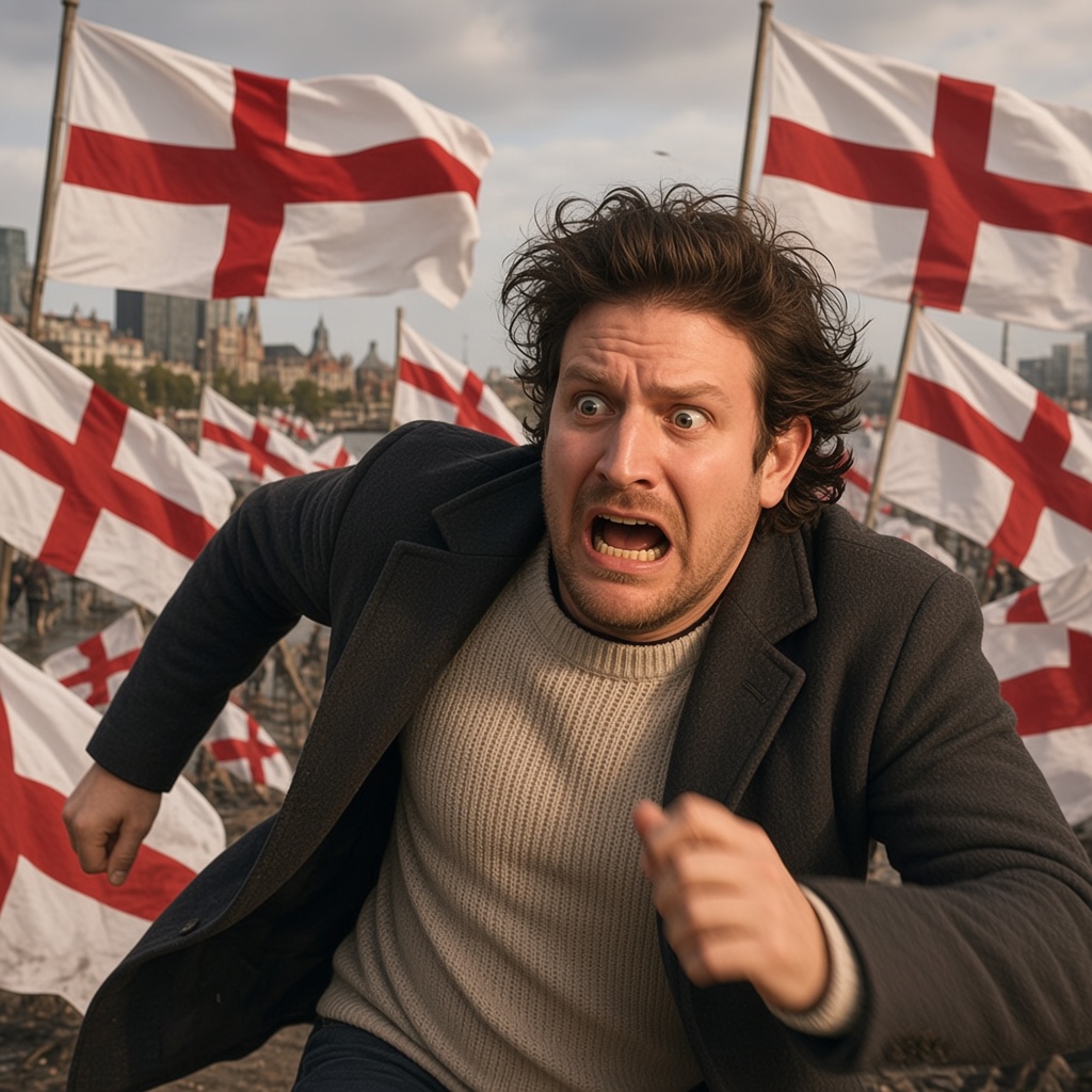 SafeSpaceGary's tweet photo. @TheRealJamieKay Jamie Kay is the softest cunt in England. 🤣🤣🤣😂 Imagine being scared of a nations flag https://t.co/9CZYeAacyd