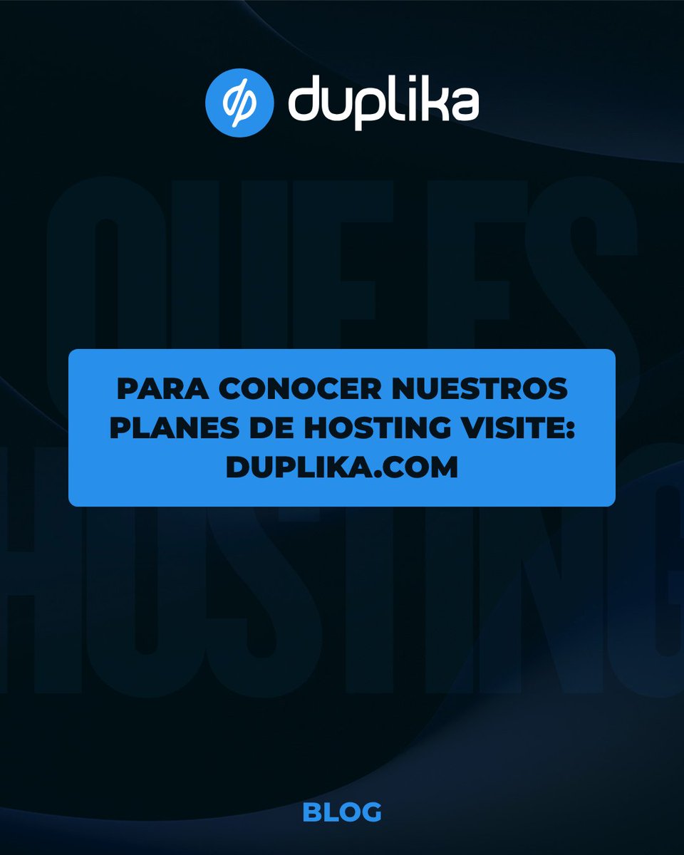 duplika's tweet photo. 🖥️ Duplika ofrece servicios de alojamiento web desde hace más de 21 años, pero ¿de qué trata exactamente el hosting? ¿cómo funciona?

En esta publicación te contamos un poco de cómo se alojan los sitios web.

#duplika #webhosting #hosting https://t.co/fhA9d8PmRh