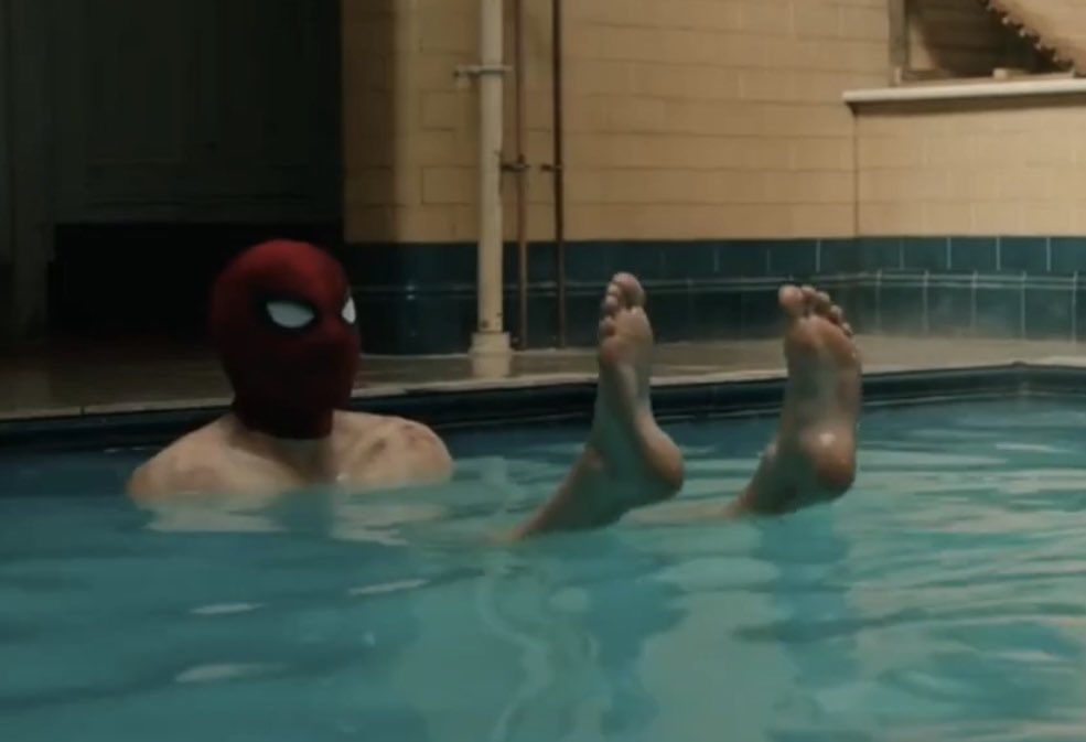 audasssity's tweet photo. would stick his wet stinky feet down my throat after a long day of him being spider-man. take deep stiffs right under the toes. lick all the pinky orange parts and between each toe. suck on the heel. lick his ankles and shins. want them pressed down on my face. https://t.co/DnYjieBBvn