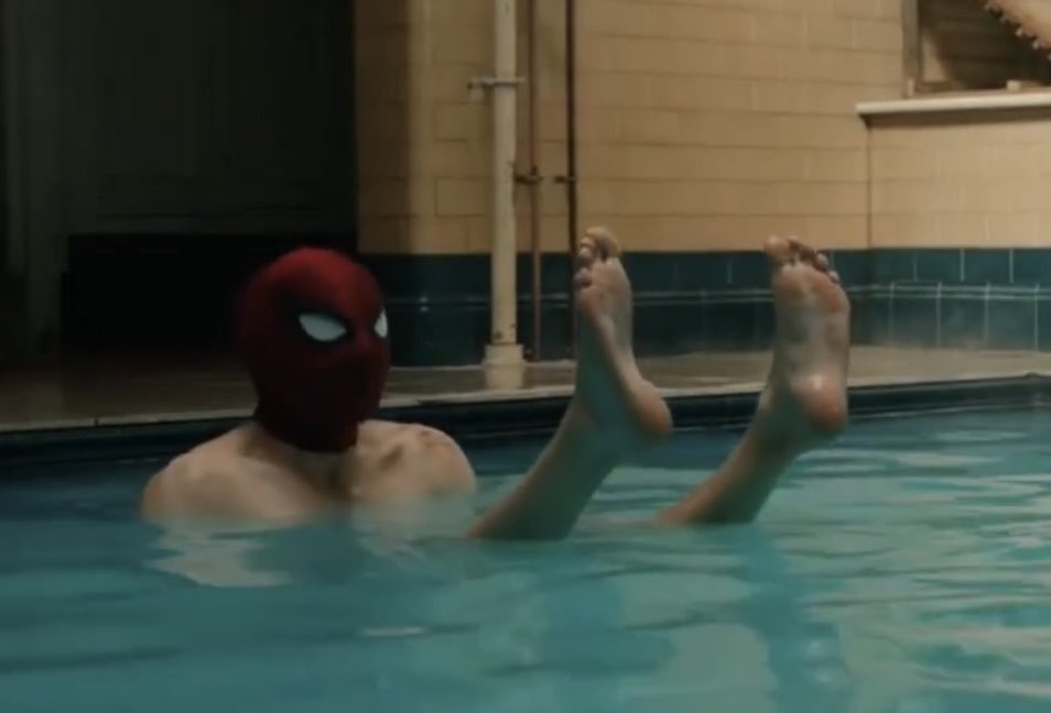 audasssity's tweet photo. would stick his wet stinky feet down my throat after a long day of him being spider-man. take deep stiffs right under the toes. lick all the pinky orange parts and between each toe. suck on the heel. lick his ankles and shins. want them pressed down on my face. https://t.co/DnYjieBBvn
