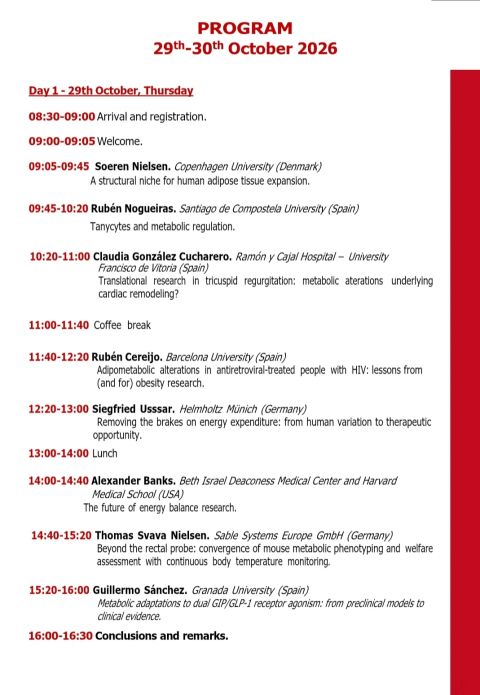 BIOFAT_LAB's tweet photo. We are pleased to invite researchers, clinicians, students, and professionals to attend the Metabolic disorders and translational research symposium, which will take place on 29th-30th october 2026 at URJC-Facultad Ciencias de la Salud (Madrid).
Link in comments https://t.co/fLlifvT69g