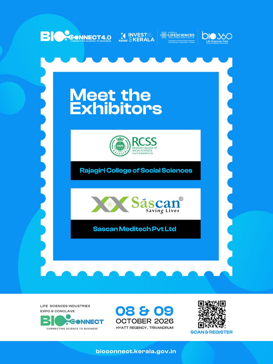 invest_kerala's tweet photo. The Stage is Set. The Innovators Are Ready. 🧬🚀
Introducing the exhibitors of BIOCONNECT 4.0 — bringing together pioneering ideas, technologies and solutions under one roof.
#BIOCONNECT4.0 #OurExhibitors #LifeSciences #Innovation #Biotechnology #Healthcare #Keralam #Exhibition #InvestInKeralam #KSIDCWorks #GoBeyond