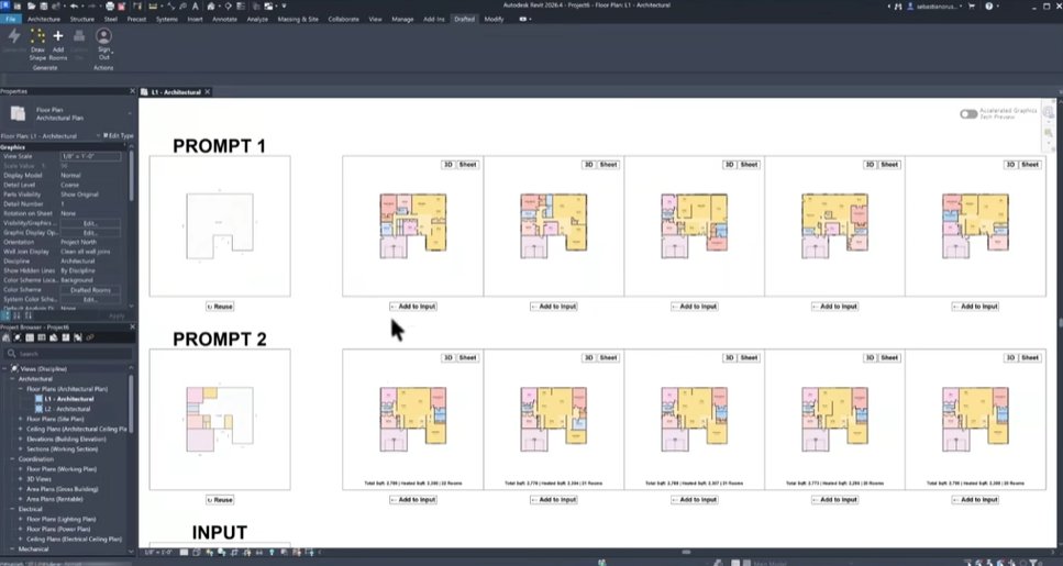 kohantoys's tweet photo. ATENCION ARQUITECTOS BIM, ESTUDIANTES BIM, CONSTRUCTORES BIM y FANÁTICOS IA y BIM EN GENERAL.

DraftedAi sacó un plugin que permite usar su generador de plantas con Inteligencia Artificial dentro de Revit, y ahora vas a poder editar los resultados hasta que estés contento.

Atención al 🧵