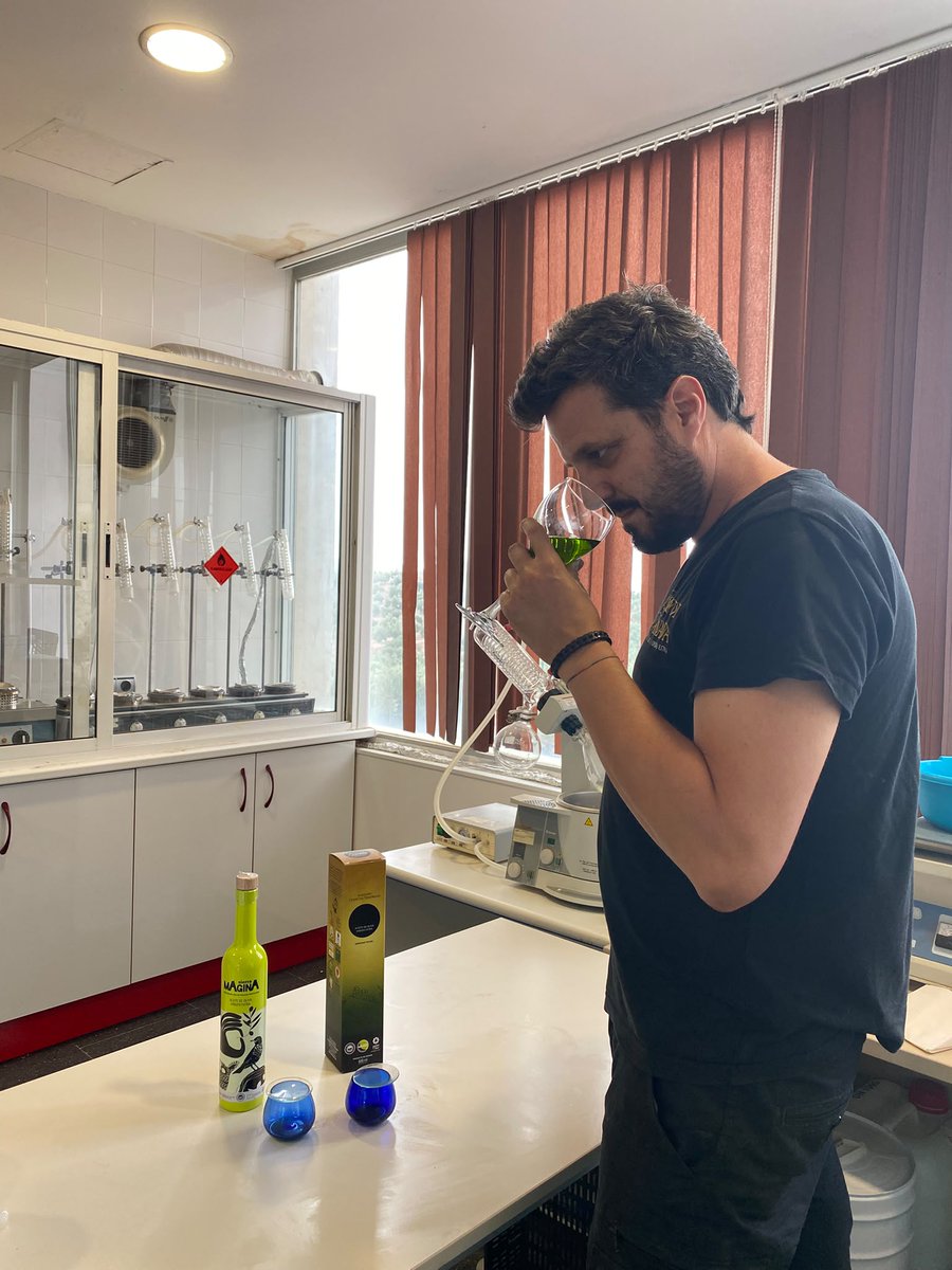DOSierraMagina's tweet photo. Prosiguen las pruebas para determinar el inicio de la recolección del #aove cosecha temprana en nuestro laboratorio, hoy con @orodecanava 
Seguramente las primeras entidades abran cuando pasen estos días de lluvia https://t.co/qNqE7dApBI
