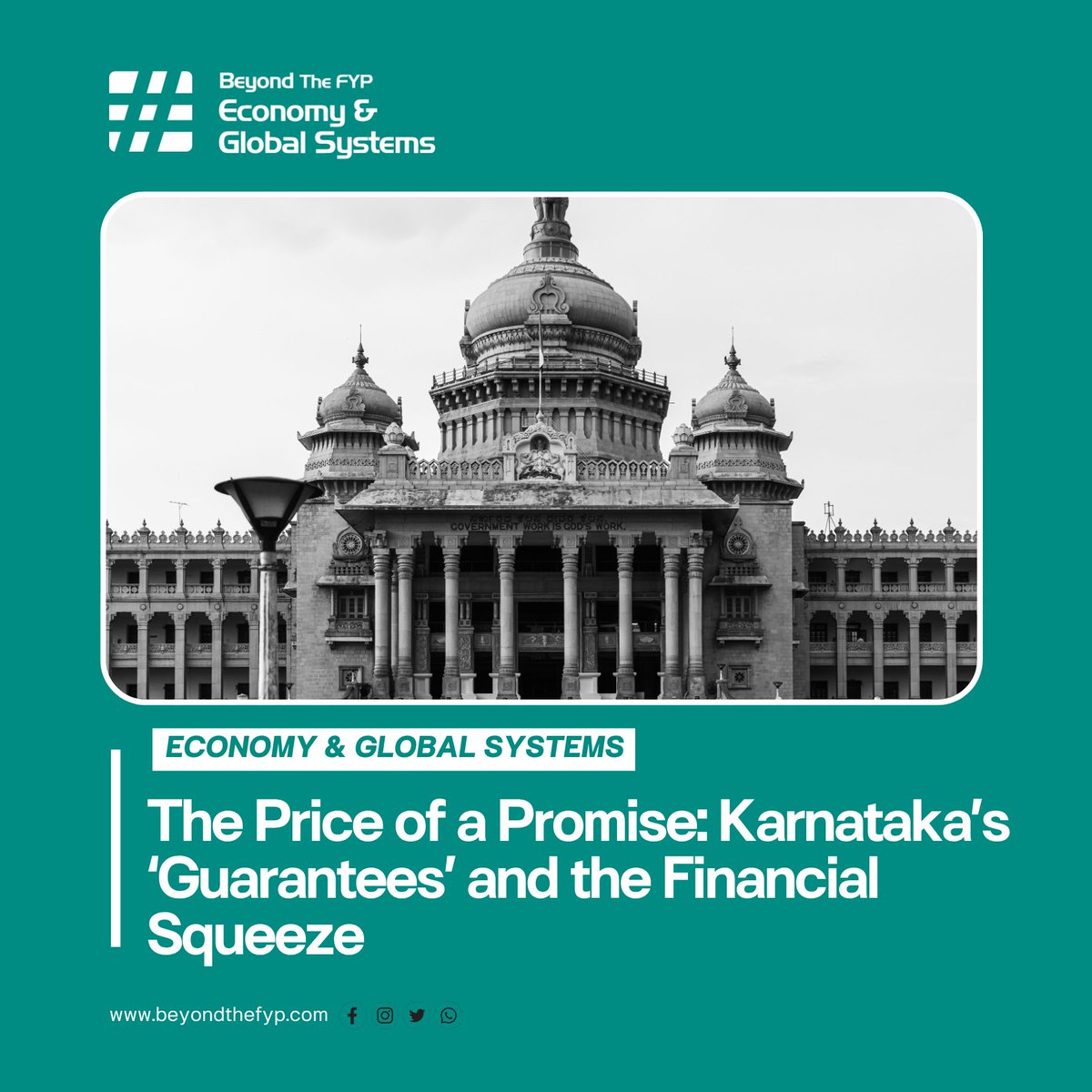 BeyondTheFyp's tweet photo. The Price of a Promise: Karnataka’s ‘Guarantees’ and the Financial Squeeze
Read More : https://t.co/MOg5kMvJxa
#Karnataka #KarnatakaGuarantees #EconomicPopulism #FiscalPolicy #StateFinances #PublicSpending #DevelopmentSpending #FiscalSustainability #IndianEconomy #BeyondTheFYP https://t.co/8CyVEJ9tMD