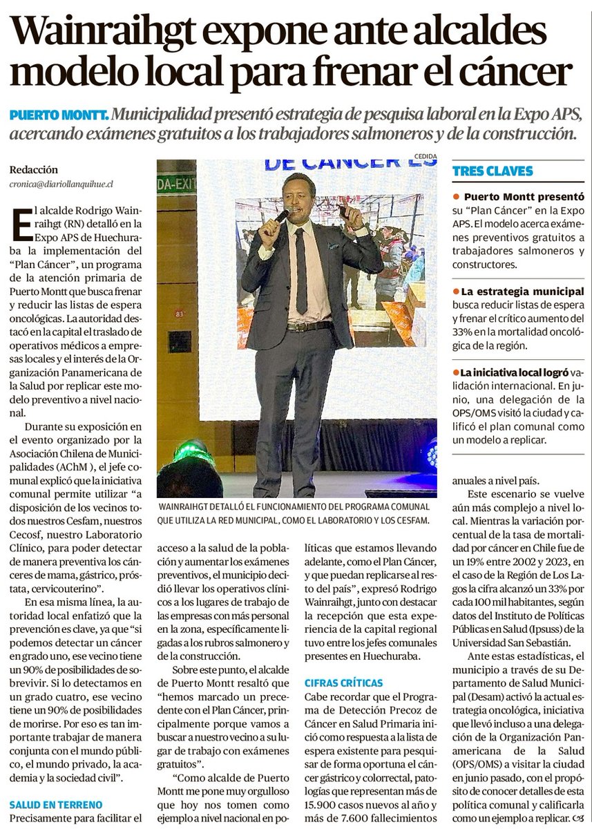 WAINRAIHGT's tweet photo. Agradecemos la invitación de la @ACHMChile para participar de esta jornada, en que pudimos exponer la experiencia de #PuertoMontt. Nuestro #PlanCáncer fomenta la detección temprana y la prevención a través de exámenes gratuitos, que incluso llevamos a los lugares de trabajo para facilitar su aplicación.