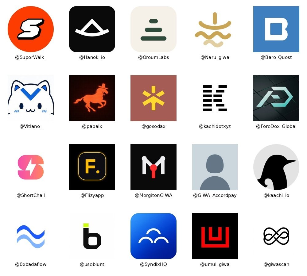 tradeguru's tweet photo. 6|8 Tools [infra/ consumer apps/ analytics/ security]

.Giwa explorer — Official GIWA Sepolia block explorer
.@SuperWalk_ — Web3 healthcare and move2earn walking app
.@Hanok_io — GIWA loyalty layer: one onchain score for benefits across dApps
.@OreumLabs — Onchain information curation layer
.@Naru_giwa — Onchain terminal and holder analytics with KRW prices on GIWA
.@Baro_Quest — Dashboard tracking real-time Korean crypto community mindshare
.@Vitlane_ — Vitlane: AI agentic shopping, one intent to purchase
.@gosodax — DeFi infrastructure across 20+ networks
.@kachidotxyz — Find, launch and trade tokens with friends on GIWA (coming soon)
.@ForeDex_Global — Onchain data analytics and risk intelligence platform
.@ShortChall — Watch2Earn short video rewards app
.@Flizyapp — Send crypto to people like a message, powered by GIWA
.@MergitonGIWA — AI agent verifies merged PRs and pays dev bounties on GIWA
.@GIWA_Accordpay — Secure agreements and verified trust, powered by GIWA
.@kaachi_io — Wallet-to-wallet marketing platform native to GIWA
.@0xbadaflow — Real-time streaming payments on GIWA
.@useblunt — Creator economy platform, coming soon on GIWA
.@SyndixHQ — Autonomous newsroom paying verified readers onchain via GIWA
.@umul_giwa — Wallet-based encrypted messaging with onchain proofs on GIWA
.@giwascan — GIWA Scan explorer account
.@Naru_giwa — Onchain terminal and holder analytics with KRW prices on GIWA 
Gama scan — By Gama (@GamaDotWin), an independent GIWA block explorer