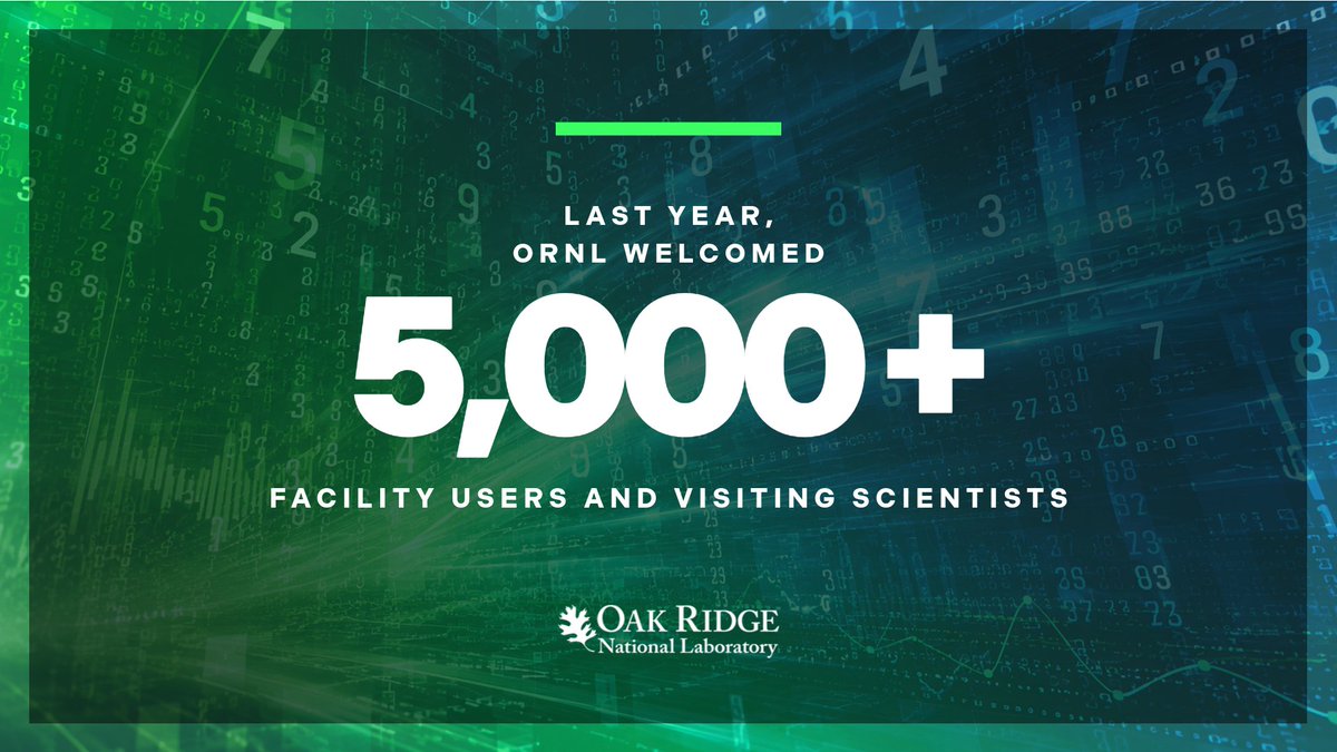 ORNL's tweet photo. Some of the world’s most advanced scientific tools have an East Tennessee address. 😏

Last year, over 5,000 researchers took advantage of ORNL’s unique research capabilities, from leadership-class computing to innovation hubs for advanced manufacturing and energy technologies. https://t.co/8VPrBY978o