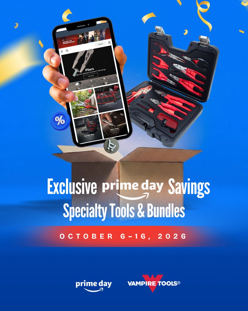 Vampire_Tools's tweet photo. Save on our tool bundles and specialty tools, made for trade professionals who need the right tool for the job.

Shop Prime savings on Amazon, or get 20% OFF SITEWIDE on our website with code PRIME20.

Gear up. Get the job done.

#tools #pliers #shears #primeday #amazon https://t.co/Sp2NDeb9Yw