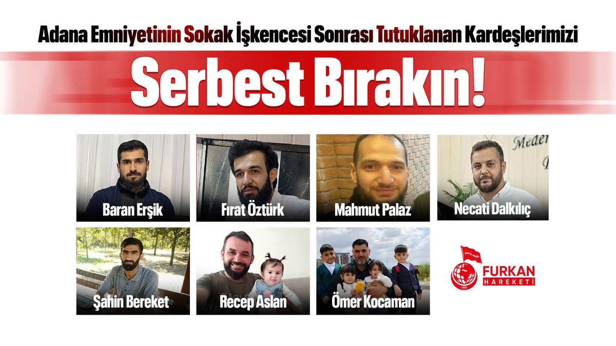frknhrkti's tweet photo. Adana Emniyetinin sokak işkencesi sonrası tutuklanan kardeşlerimizin tutukluluğunun 9. Günü! 

Yazıklar Olsun! 
Kardeşlerimizi Serbest Bırakın! 

#YargıEliyleZulüm
MahpusAilelerine Zulüm
AkpDönemi ZulümDönemi https://t.co/oV4JA2iupi