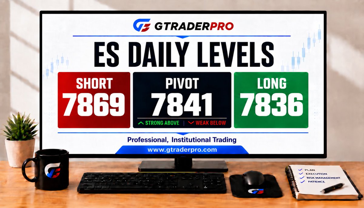 GTraderPR0's tweet photo. π ES Daily Levels
π’ Buy Level : 7836
π΄ Sell Level: 7869
βοΈ Pivot: 7841
Above pivot = strength
Below pivot = weakness
π₯ Get your FREE week in our Trade Room.
π https://t.co/Ws2KxyeRZC
#ES #FuturesTrading #GTraderPro https://t.co/2mG1nAVWCi