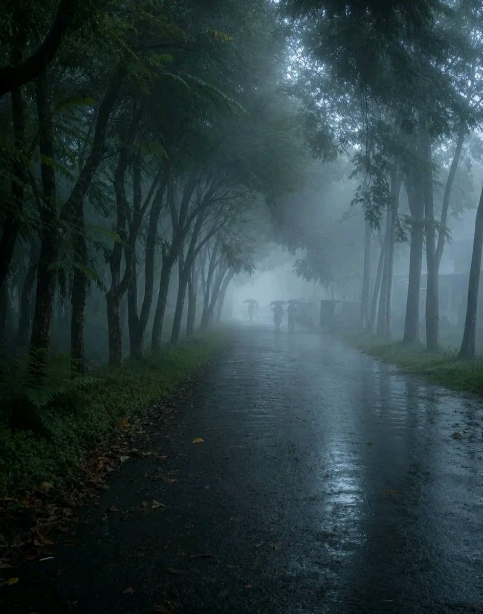 spooky_nature's tweet photo. misty rainy forest road https://t.co/WLqTwzK8p0