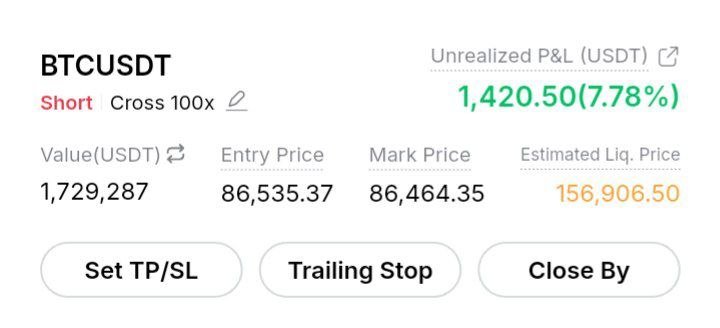 StackWithKing1's tweet photo. 🔴 SHORT $BTC/USDT | Cross 50X

✅ Entry:MARKET PRICE 

🎯 TP: 83449.8

🛑 SL: 87700.5

Apply Proper Risk Management

#bitcoin #cryptotrading #btc #fyp #cryptotrading #cryptocurrency #ethereum #trading #viral #crypto #cryptonews #reels

Join group below
👇🏻
https://t.co/ncT7venUK0 https://t.co/u3YHlZyVXB