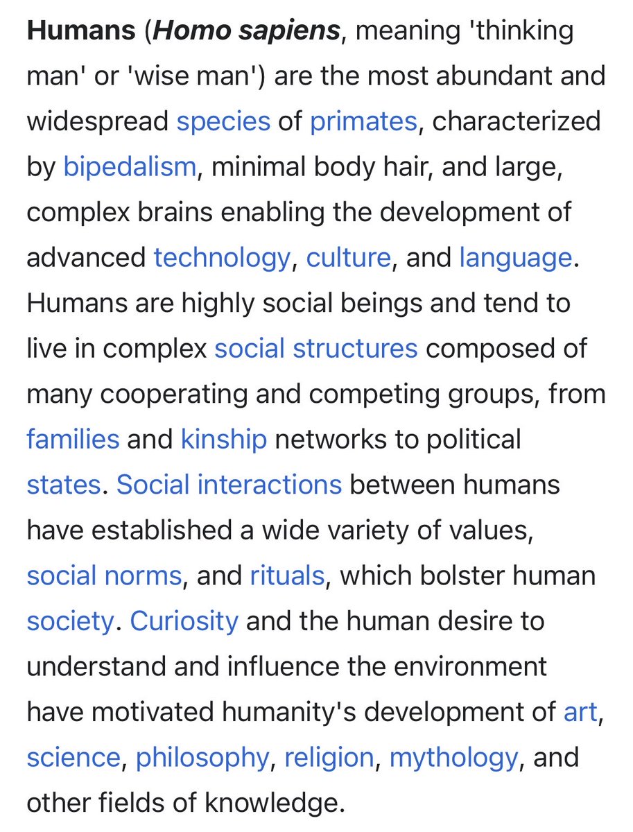 seeunextautumn's tweet photo. reading the wikipedia description for humans and getting overwhelmed with emotion https://t.co/5AfbzaoDgM