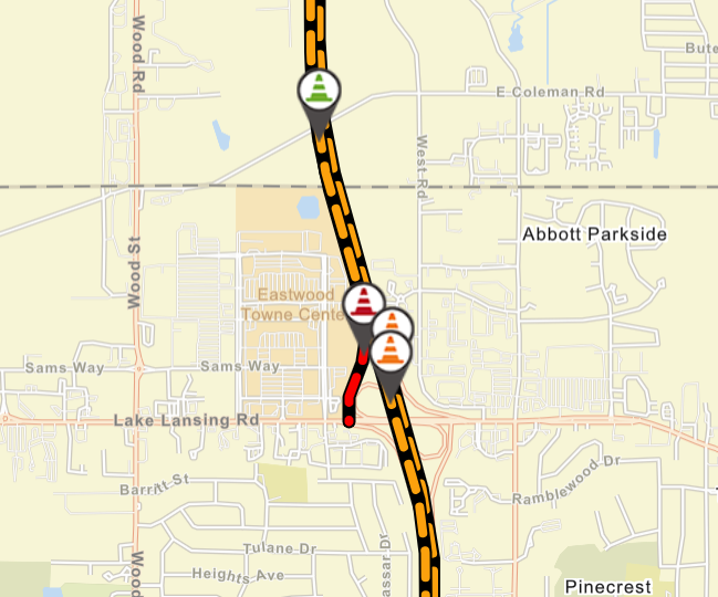 MI_TCRPC's tweet photo. 🚧 @MDOT_LanJxn has issued a travel advisory for US-127 in Ingham County. Southbound US-127 will be closed today, Tuesday, October 6, from 9 a.m. to noon between I-69 and Lake Lansing Road so crews can safely repair guardrails. 🚧 https://t.co/bIHDn6goxF