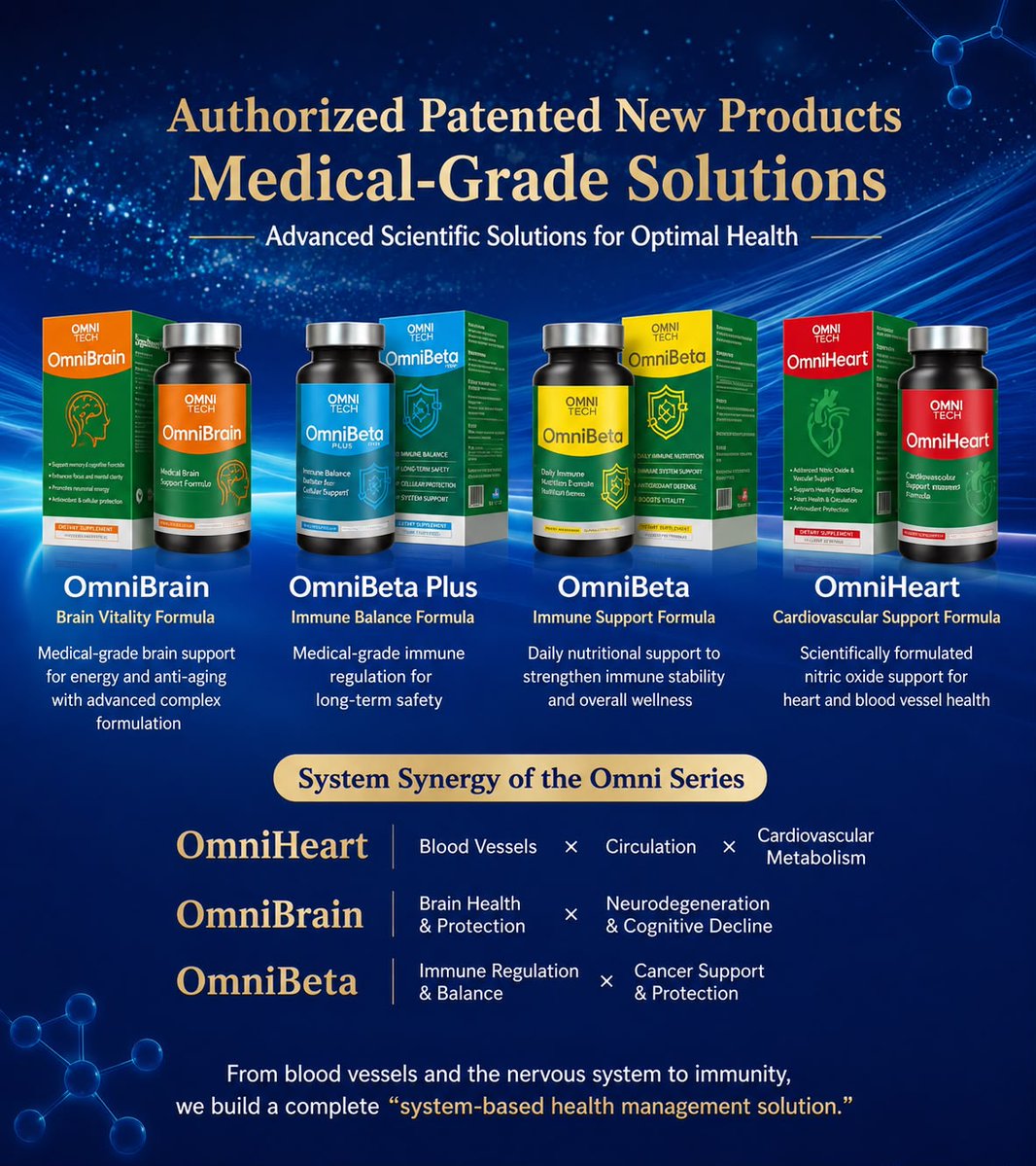 celifetech's tweet photo. Brain. Heart. Immunity.

The Omni Series supports key areas of wellness through advanced nutritional solutions.

🧠 OmniBrain
❤️ OmniHeart
🛡️ OmniBeta
⚡ OmniBeta Plus

🌐 https://t.co/H5f7MSGnK2

#OmniSeries #CELife #Wellness #HealthInnovation https://t.co/xIuQmI486G